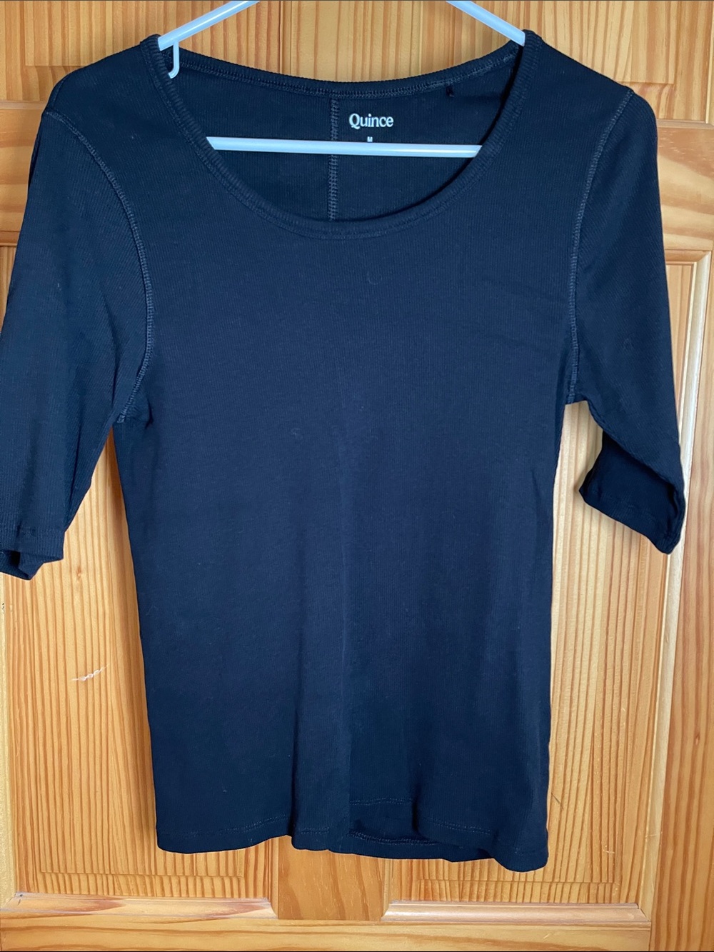 Quince Organic Cotton Micro-Ribbed Elbow Sleeve Tee